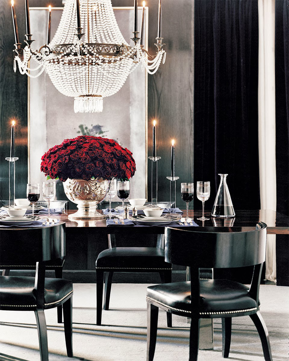 Glamorous Black Dining Room