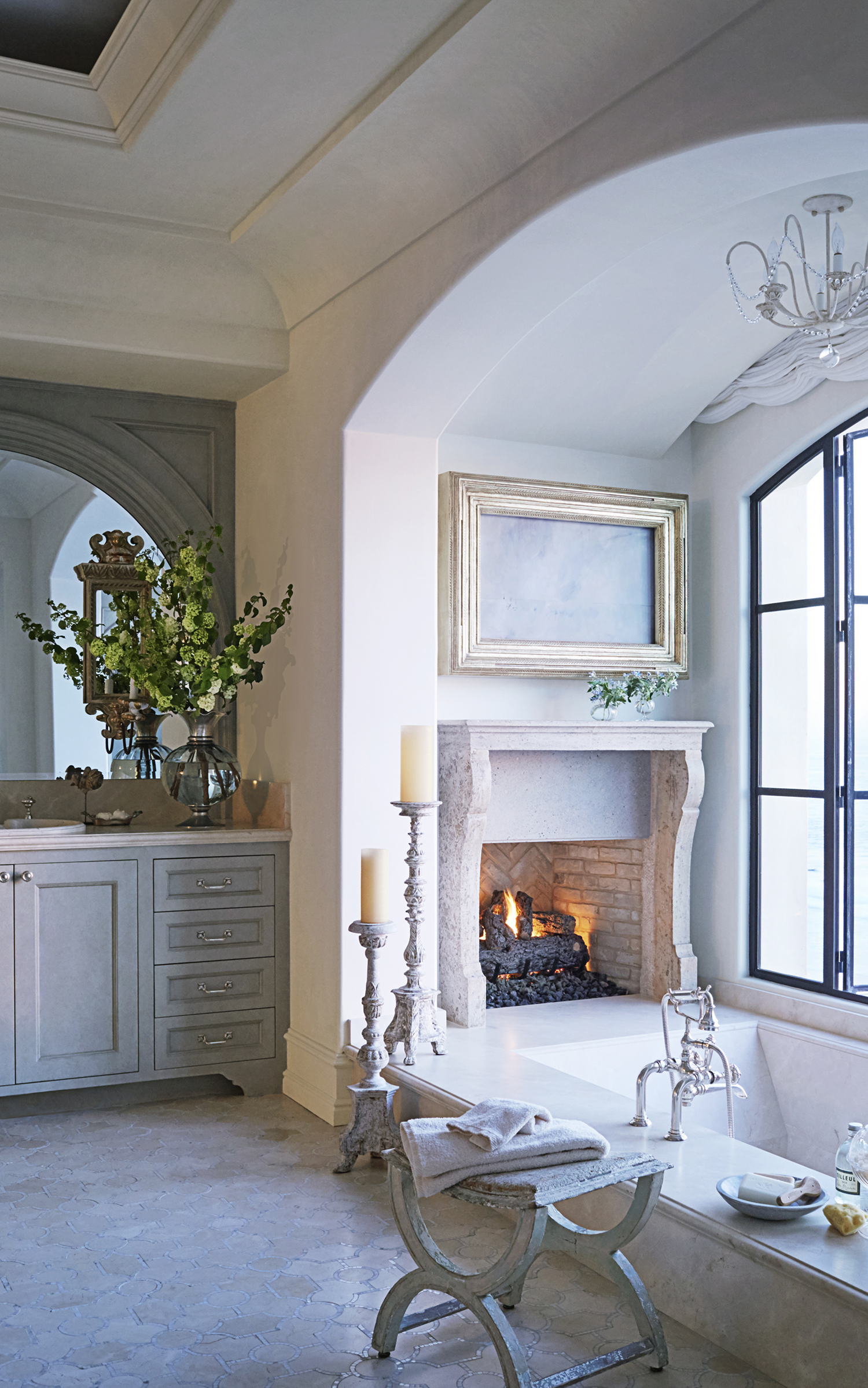Bathroom With A Fireplace