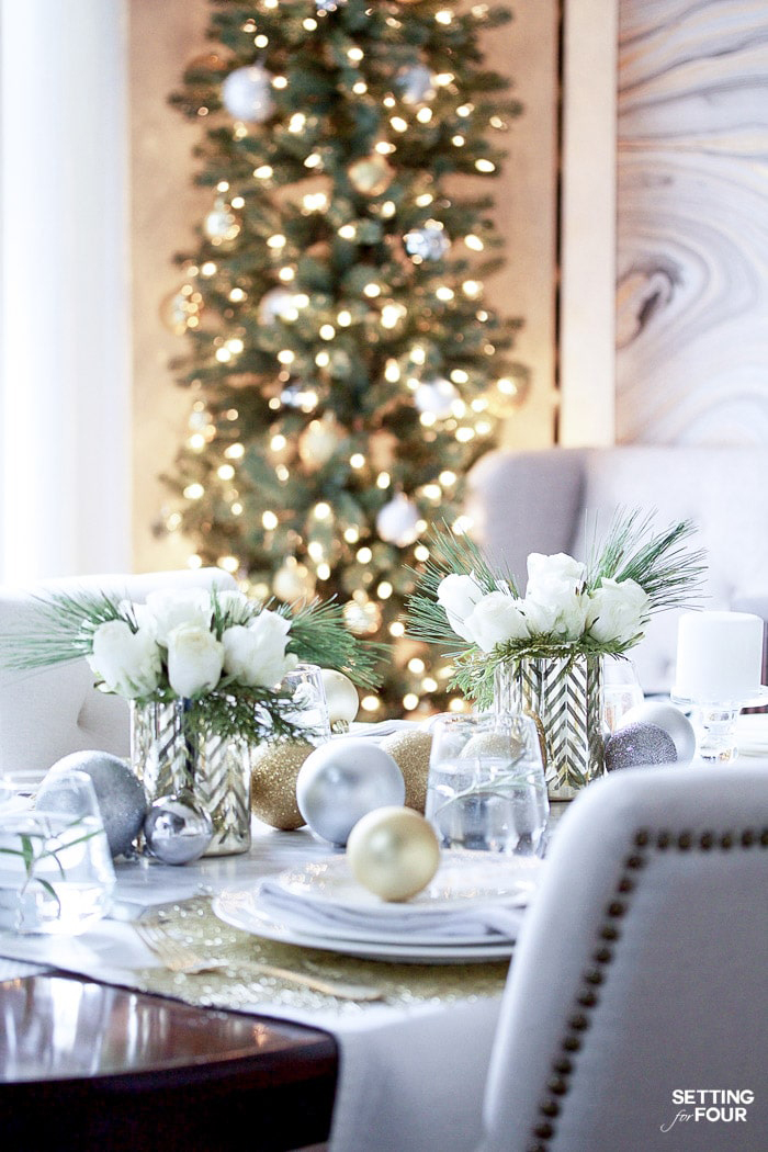 Elegant Gold & White Christmas Table | Setting for Four Blog