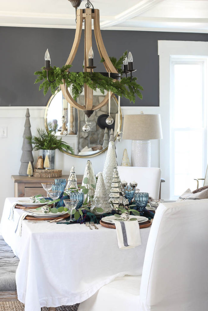 Blue & Green Christmas Table Setting | Rooms for Rent Blog