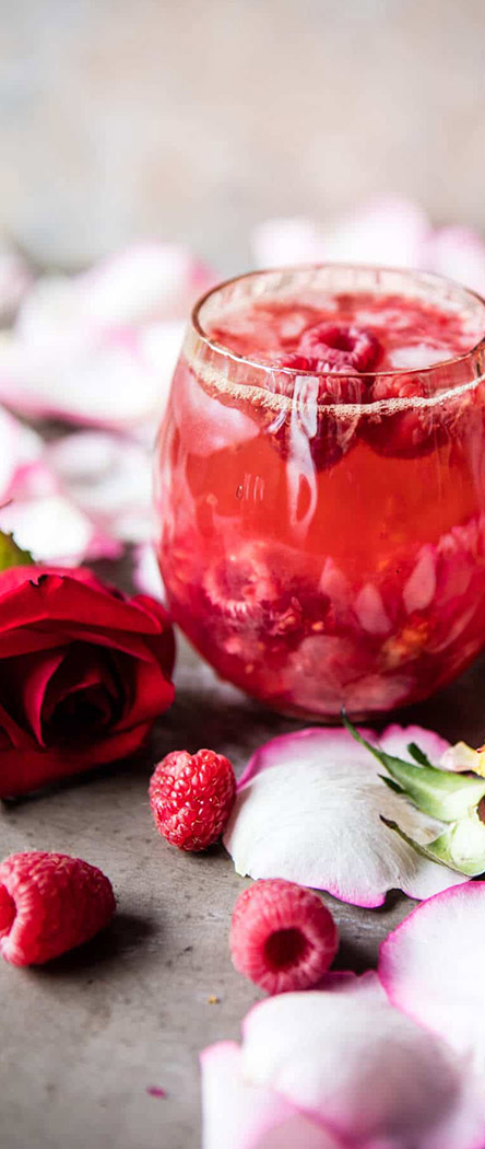 Valentine's Day Cocktail Recipe | Raspberry Rose Tequila Kombucha | Half Baked Harvest