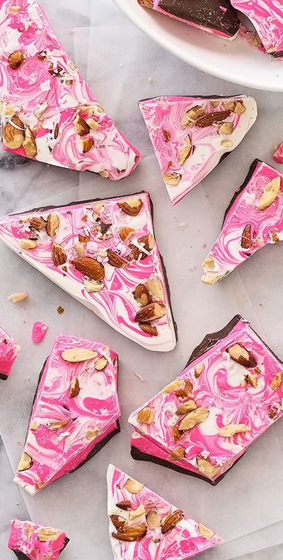 Valentine's Day Ideas | Spicy Chocolate Bark with Chipotle and Almonds | Foodie Crush