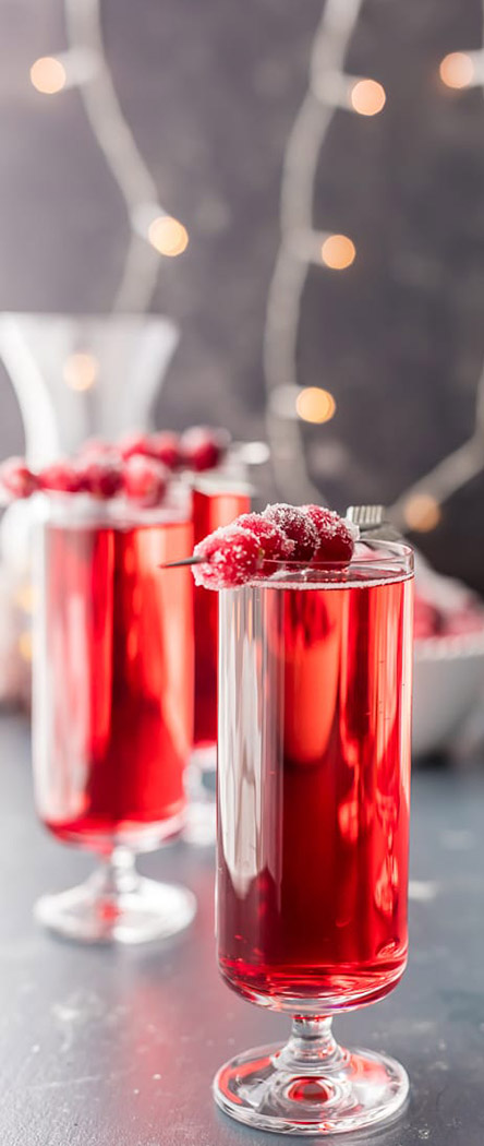 Valentine's Day Cocktails | Sugared Cranberry Mimosas | The Cookie Rookie