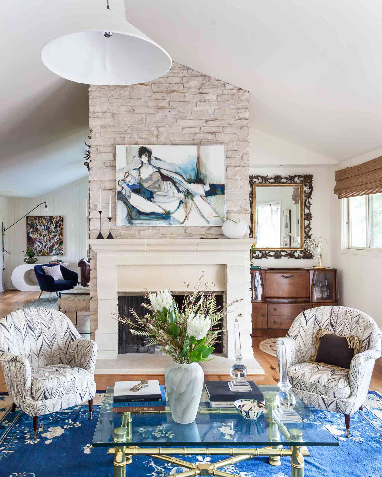 Eclectic Blue Living Room