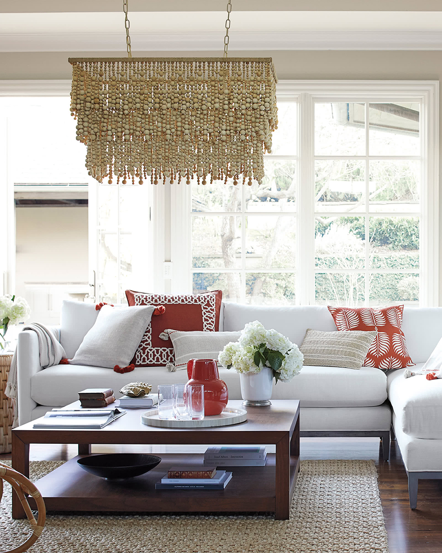 Barton Living Room Design | Adding a Pop of Orange to a Space