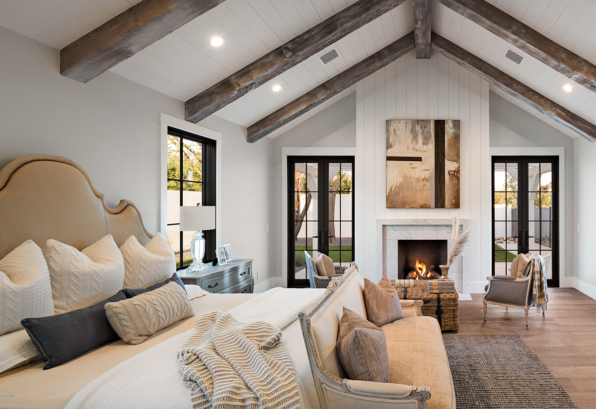 Farmhouse Bedroom with Warm Tones