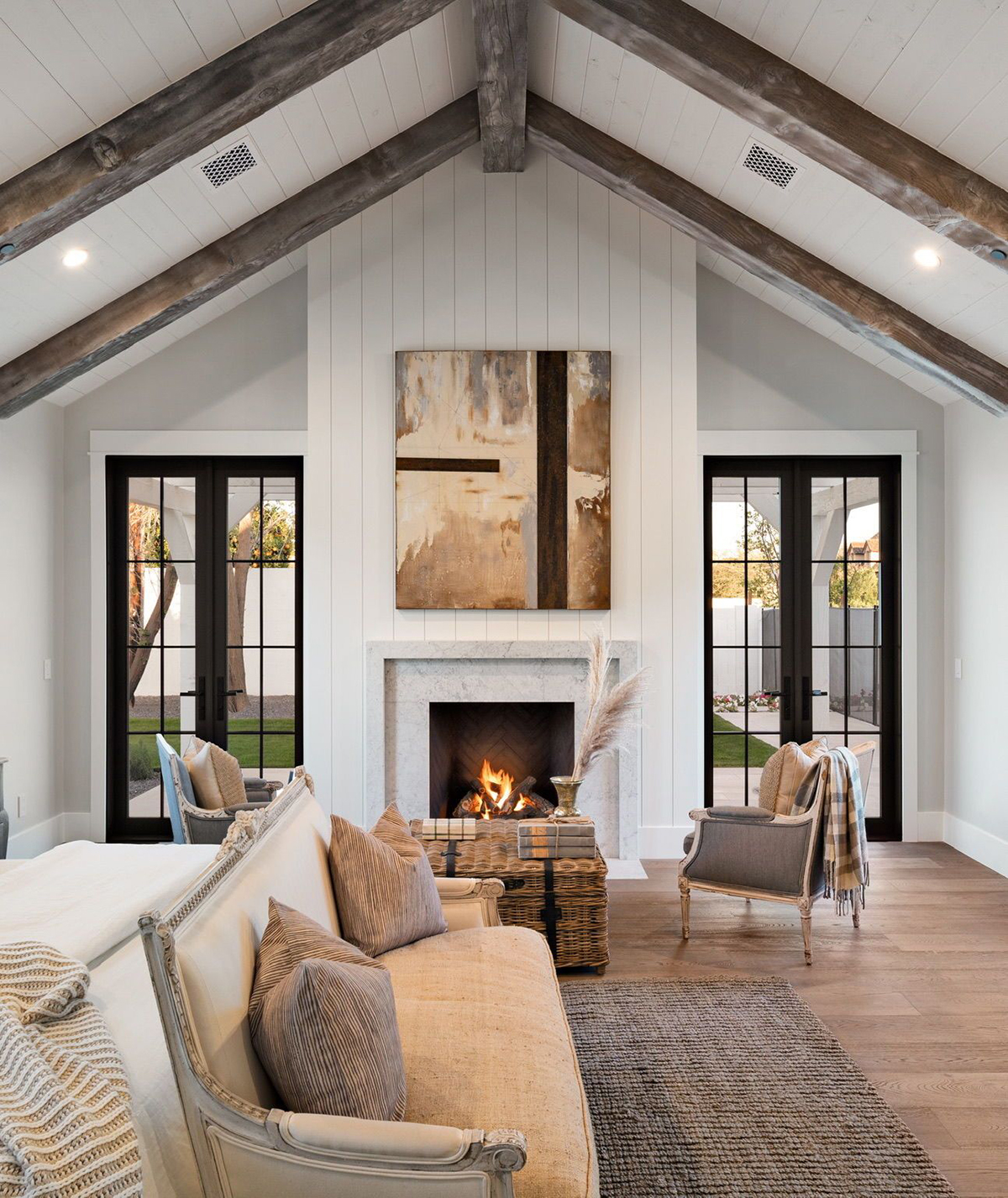 Farmhouse Bedroom with Warm Tones