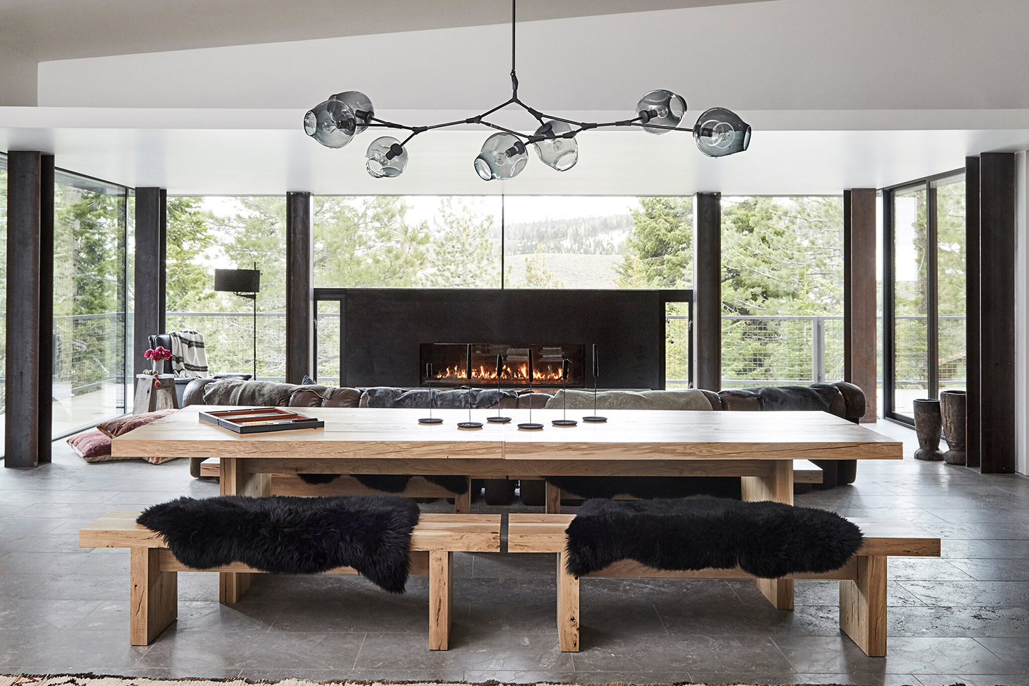 Dining Room With Black Accents