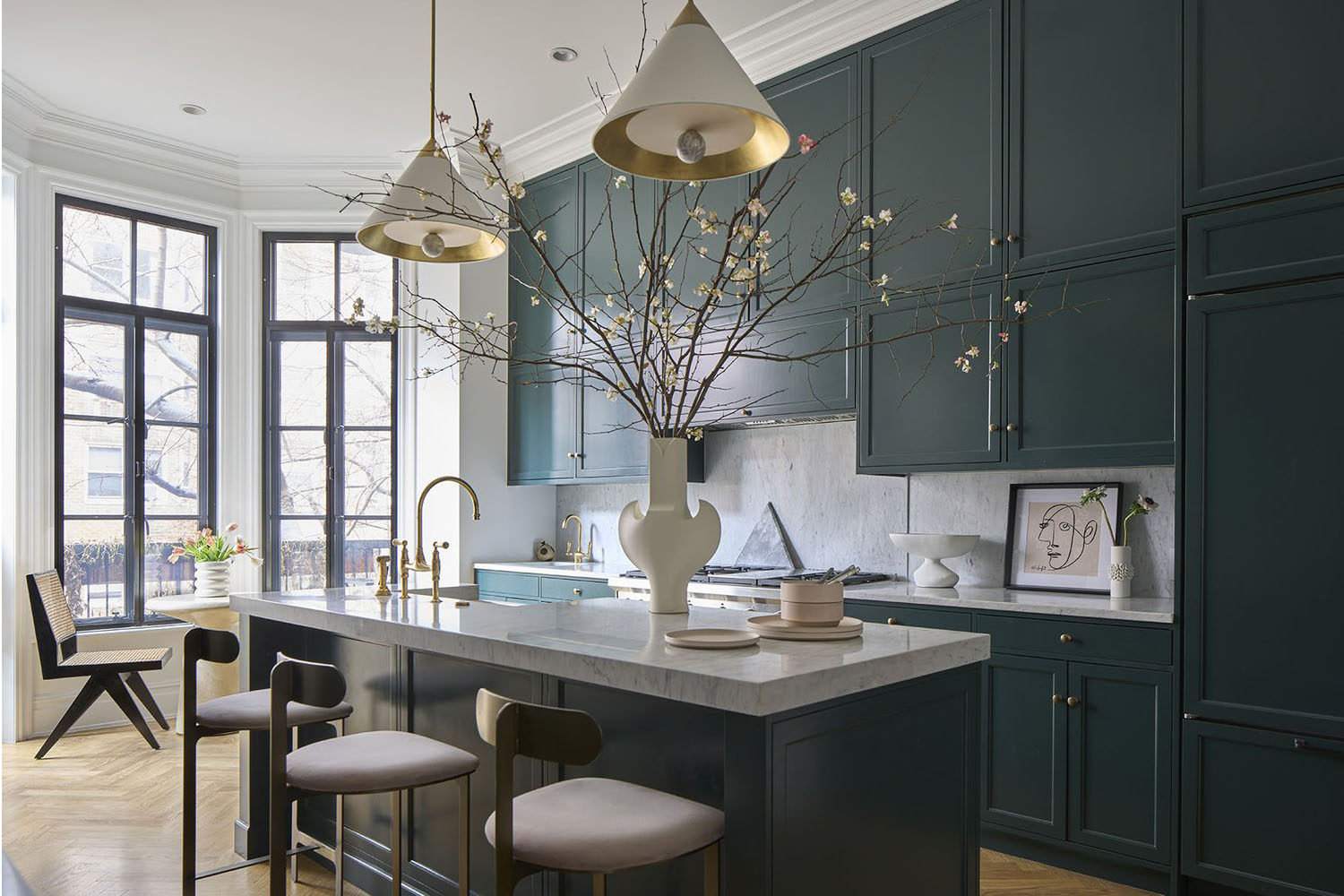 dark-green-kitchen-cabinets Dark Green Kitchen Cabinets